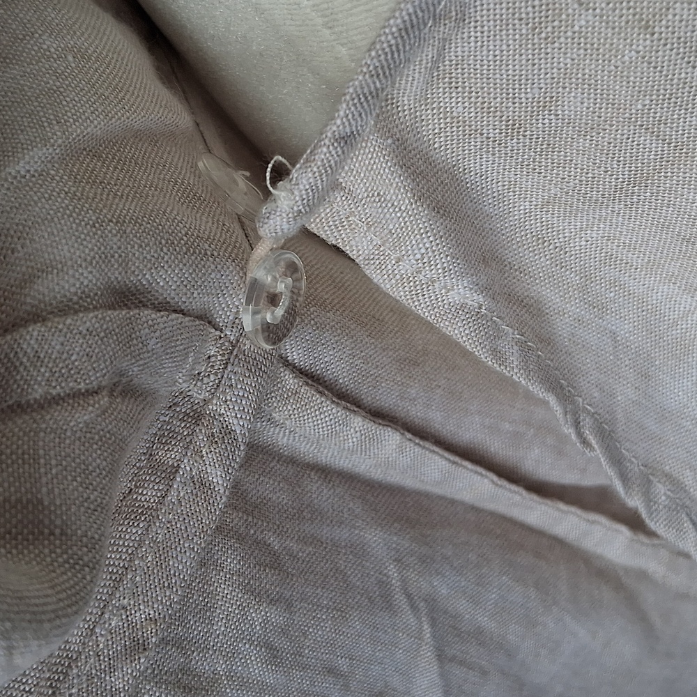 Magaschoni 100% Linen Elegant Cream Wrap Dress Size 6 - Picture 9 of 13
